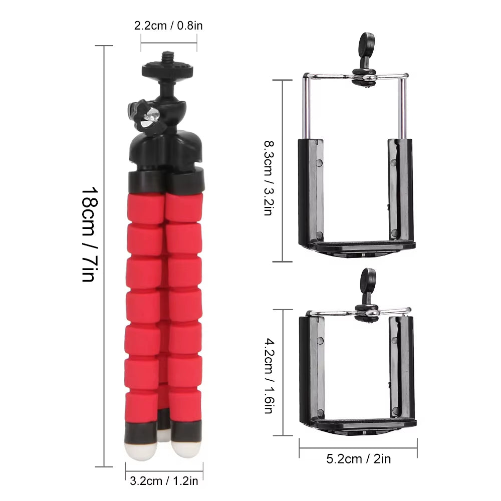 Tripod Flexible Sponge Octopus Mini Phone Holder Clip Stand Optional Bluetooth Remote Controller for Iphone Xiaomi Huawei