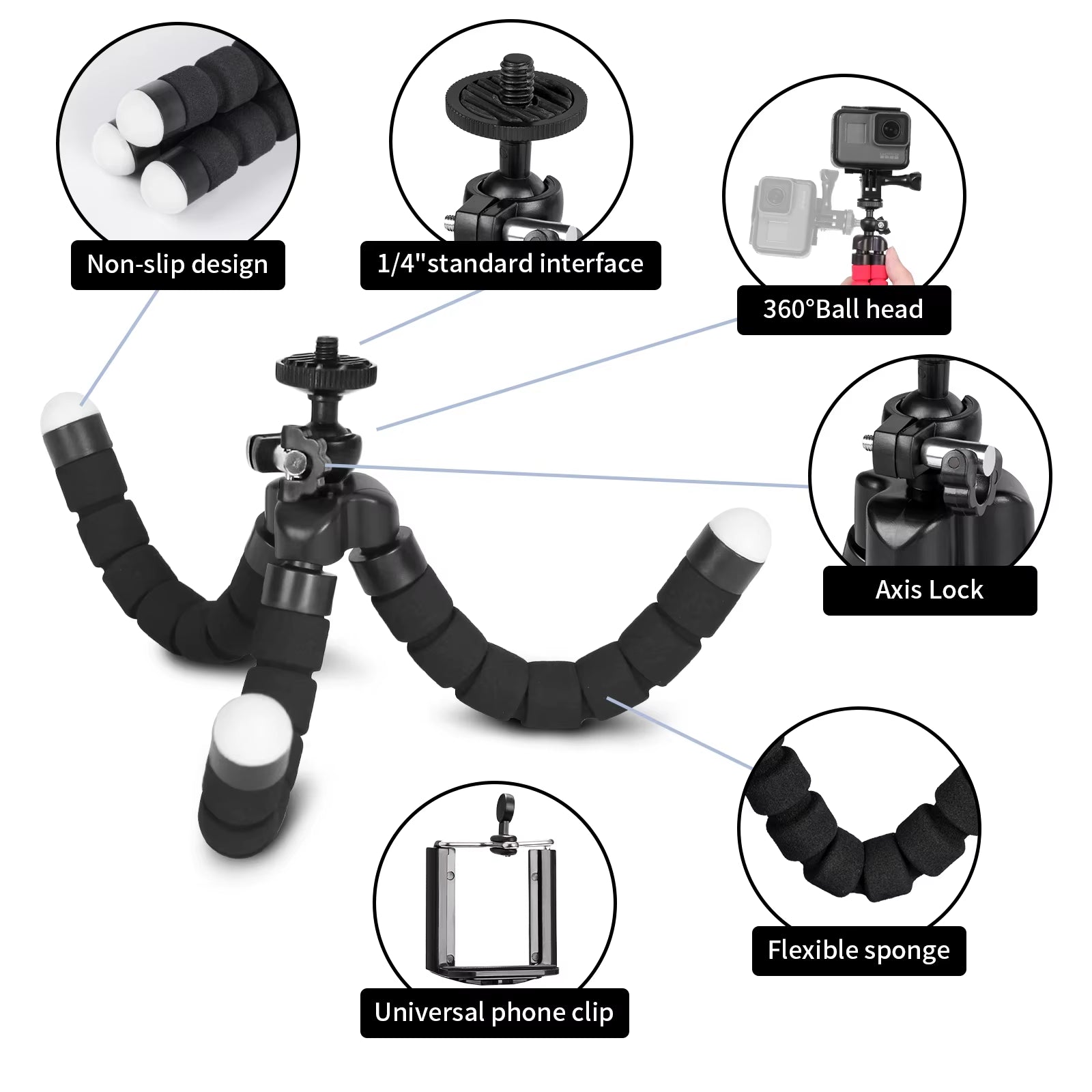 Tripod Flexible Sponge Octopus Mini Phone Holder Clip Stand Optional Bluetooth Remote Controller for Iphone Xiaomi Huawei