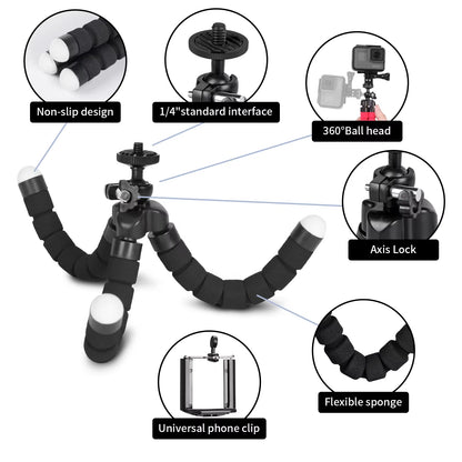 Tripod Flexible Sponge Octopus Mini Phone Holder Clip Stand Optional Bluetooth Remote Controller for Iphone Xiaomi Huawei