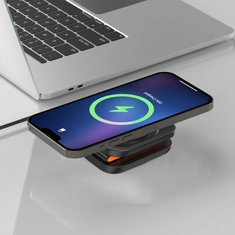 30W 3 in 1 Foldable Charging Station Fast Magnetic Wireless Charger Stand for Iphone 15 14 13 12 Apple Watch 8 7 6 Airpods Pro