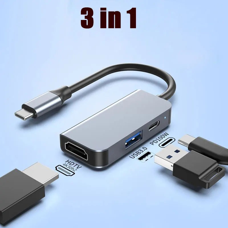 6/5/4/3 Ports USB C Hub to 4K Hdmi-Compatible PD Fast Charge USB 3.0 2.0 HUB 4K 30Hz Charging Docking for Macbook Ipad Samsung